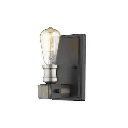 Z-Lite Kirkland 1 Light Wall Sconce, Ashen Barnboard 472-1S-ABB